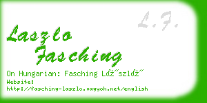 laszlo fasching business card